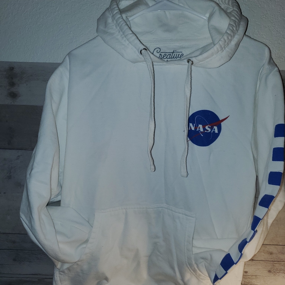NASA Hoodie Sweater Size Large Small With Blue Log